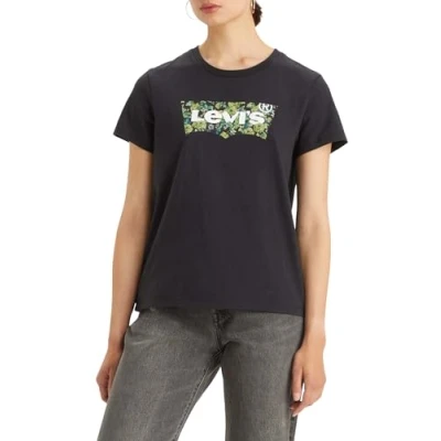 Abbildung von Levi&#039;s Damen The Perfect Tee T Shirt,Kinsley Floral Bw Fill Caviar,XXS