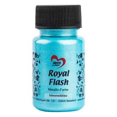 Abbildung von Ideen mit Herz Royal Flash, Acryl Farbe, metallic, feinsten Glitzerpartikeln, 50 ml (himmelblau)
