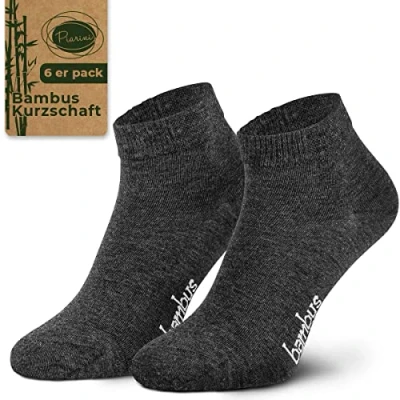 Abbildung von Piarini Gr. 43 46 6 Paar Bambussocken Herren Socken kurz anthrazit grau