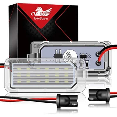 Abbildung von WinPower LED Kennzeichenbeleuchtung Glühbirnen Nummernschildbeleuchtung Lampe 3582 SMD mit CanBus Fehlerfrei 6000K Xenon kaltweiß Super hell für 12V PKW, 2 Stücke