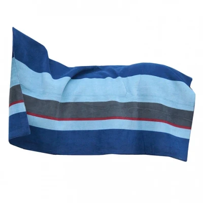 Abbildung von Kentucky Fleecedecke Heavy Square Stripe Navy/Grau 210x200