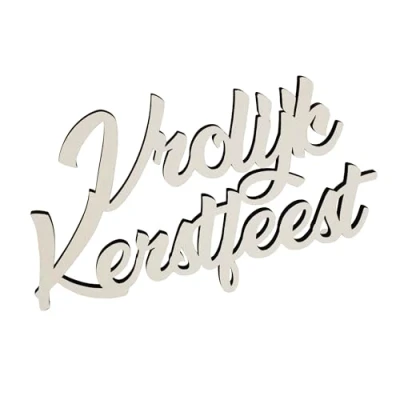 Abbildung von Melis deko Schriftzug Vrolijk Kerstfeest Frohe Weihnachten Weihnachts aus Holz in weiß 30cm