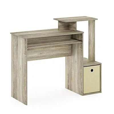 Abbildung von Furinno Econ Mehrzweck Home Office Computer Schreibtisch mit Ablage und Einschub, Sonoma Eiche/Elfenbein, 40 x 100.08 86.61 cm
