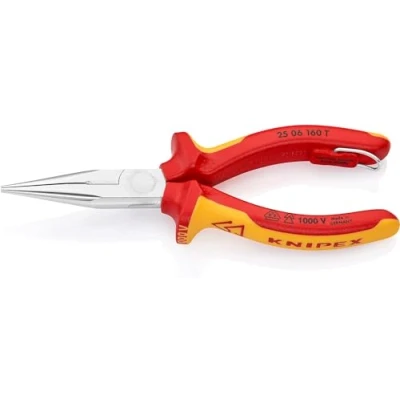 Abbildung von Knipex 25 06 160 T, Spitzzange, 2,5 mm, 5 cm, Chrom Vanadium Stahl, Orange, Rot, mm