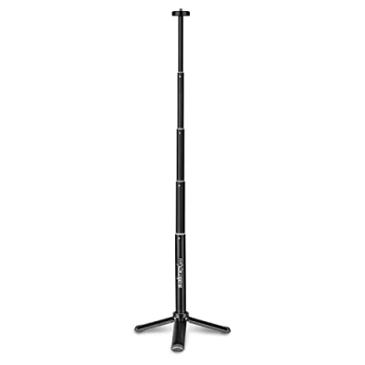 Abbildung von Walimex Pro 2in1 Ministativ XL mit 1/4“ Anschluss I Höhenverstellbar von 20,5 cm bis 62,5 Höhe Mini Dreibein Kamerastativ Teleskoparm für den professionellen Gebrauch 1 kg belastbar