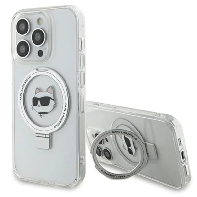 Abbildung von KARL LAGERFELD KLHMP15XHMRSCHH Hülle für iPhone 15 Pro Max 6.7/&#039;&#039; Weiß hardcase Ring Stand Choupette Head TX 87MO 7UKE