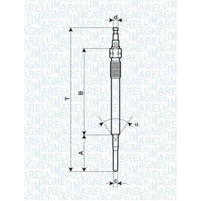 Abbildung von MAGNETI MARELLI 062900051304 Glühkerze 4,4V 8A M8X1 VOLKSWAGEN: Passat B6 Variant, Touran I, Golf 5 Schrägheck, AUDI: A4 B7 Avant, A3 Sportback