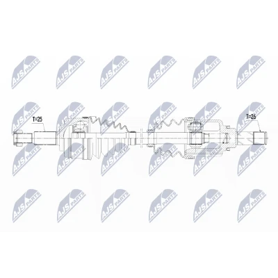 Abbildung von NTY NPW RE 109 Antriebswelle Vorderachse rechts 659mm DACIA: Lodgy, Dokker Express