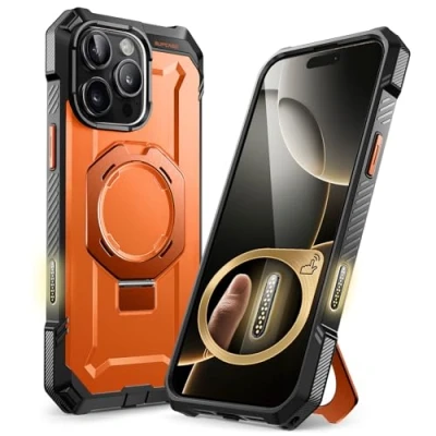 Abbildung von SupCase für iPhone 16 Pro Hülle mit Ständer (Unicorn Beetle Grip), [Kompatibel MagSafe] Slim Schutzhülle Robust Case Magnetische Handyhülle 6.3‘’ 2024 (Magma)