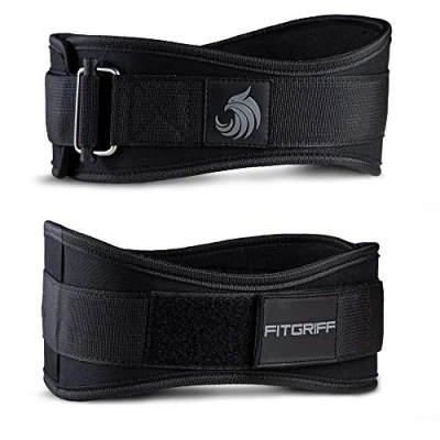 Abbildung von FITGRIFF® Gewichthebergürtel V2 Gewichtheber Gürtel für Damen und Herren Bodybuilding, Krafttraining, Crossfit Training Trainingsgürtel, Weightlifting Belt, Gym Workout (Full Black, S)