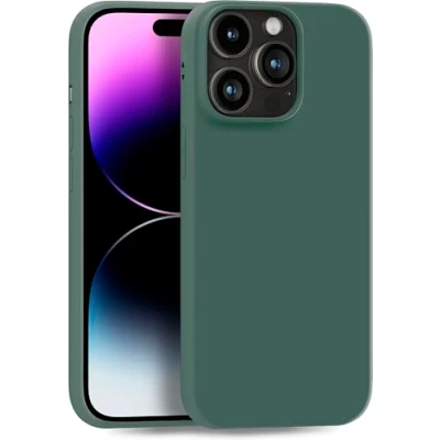 Abbildung von MyGadget Hülle kompatibel mit iPhone 14 Pro Max robuste Silikon Schutzhülle TPU Case Slim Silikonhülle Back Cover Ultra Kratzfest Handyhülle matt Olivgrün