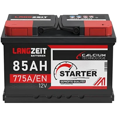 Abbildung von LANGZEIT lead acid, Autobatterie 85Ah 12V 775A/EN Starterbatterie Batterie ersetzt 80Ah 72Ah 74Ah 75Ah 77Ah, Kompatibel mit PKW