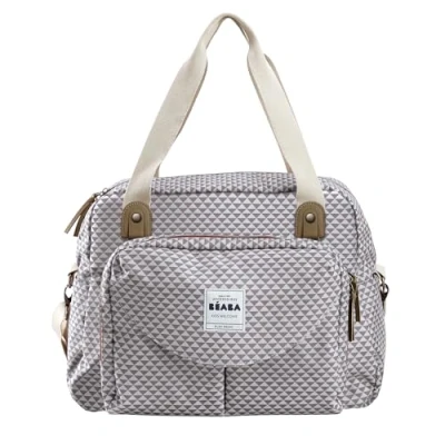 Abbildung von Béaba Wickeltasche Genève II Modulierbar, vielfältige Staumöglichkeiten Vordertasche, Wickelunterlage Isolierfach für Babynahrung, Befestigung Kinderwagen graumeliert