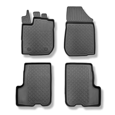 Abbildung von Mossa TPE Fußmatten Auto kompatibel mit Dacia Logan II Limousine (03.2013 12.2020) schwarz Automatten Autoteppiche G