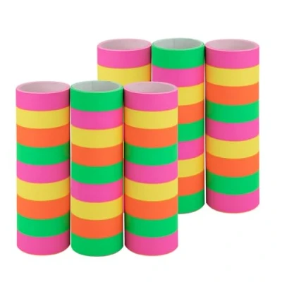 Abbildung von Idena 30553 Neon Luftschlangen, 6 Rollen mit je 9 Abrissen, aus FSC zertifiziertem Papier, als Party Deko oder zum Geburtstag