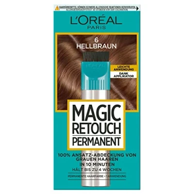 Abbildung von L&#039;Oréal Paris Ansatz Abdeckung zum Kaschieren grauer Haare, Langanhaltender Haar Concealer, Magic Retouch Permanent, Nr. 6 Hellbraun, 1 Stück