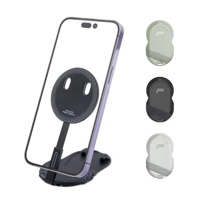 Abbildung von PGYTECH MagFlex Phone Photography Stand, Magnetischer Telefonständer, Starke Magnete &amp; Winkelverstellung Magsafe Kompatibel mit Phones/Phone Case, Selfie Stick Stativ, Classic Black