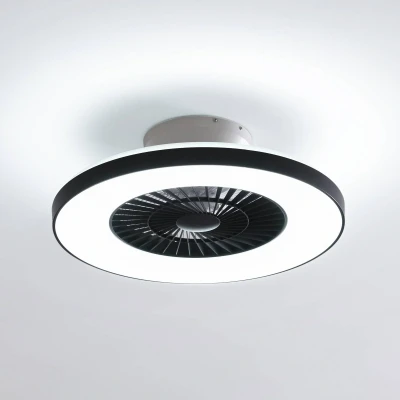 Abbildung von Lindby Smart LED Deckenventilator Paavo schwarz leise Tuya