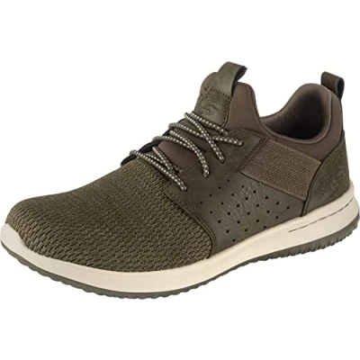 Abbildung von Skechers Herren Delson Camben Sneaker, Olive Mesh W Synthetic, 45 EU
