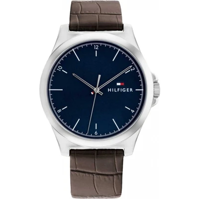 Abbildung von Tommy Hilfiger Classic Uhr, Herren, Größe: One Size, Silber/blau/braun
