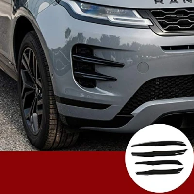 Abbildung von YIWANG ABS Chrom glänzend schwarz Auto Nebelscheinwerfer Streifen Trim Aufkleber 4 Stück für RangeRover Evoque 2019 2020 Autozubehör