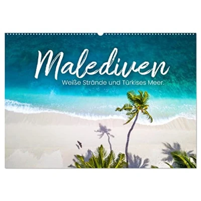 Abbildung von Malediven Weiße Strände und Türkises Meer. (Wandkalender 2025 DIN A2 quer), CALVENDO Monatskalender