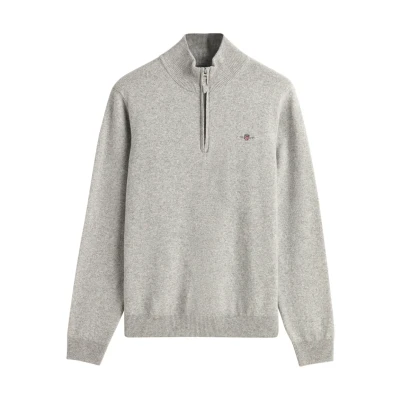Abbildung von GANT Superfine Halfzip Strickpullover, Herren, Größe: XXL, Grey melange