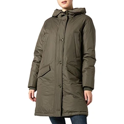 Abbildung von Marc O&#039;Polo Damen 71123 Parka mit Daunen Federn Füllung, Wasserabweisende Winterjacke Daunenmantel markanter Kapuze, Grün (Winter Olive 479), (Herstellergröße: 36)