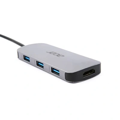Abbildung von Acer 7 in 1 Mini Dock (USB Type C zu 1x USB (w PD), 3x 3.0, HDMI, SD Card Reader, Micro Reader) silber