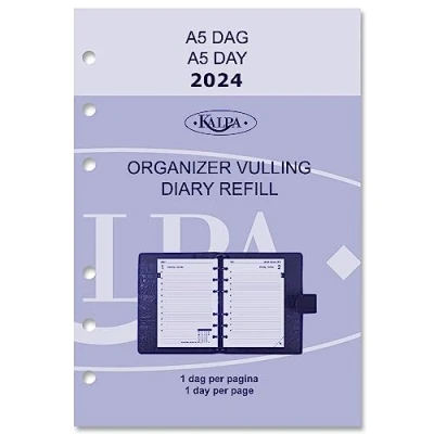 Abbildung von Kalpa 6 Ringbuch Agenda Nachfüllen Personal Organizer Terminplaner Einlage Kalendereinlage, 2024, A5, 1 Woche auf 2 Seiten