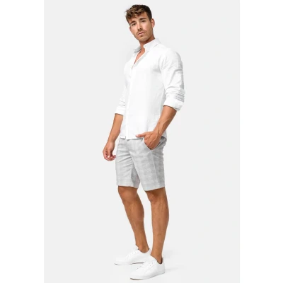 Abbildung von Indicode Jeans Aalborg Shorts, Herren, Größe: XL, Grey check