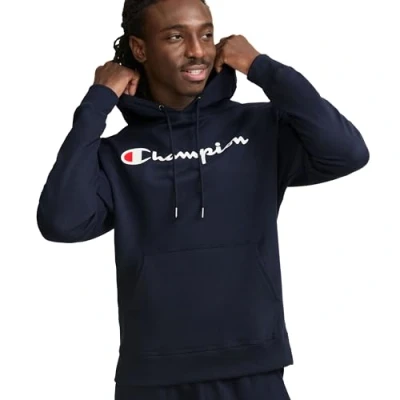 Abbildung von Champion Herren Sweatshirt Graphic Powerblend Fleece Hood, Navy y06794, S