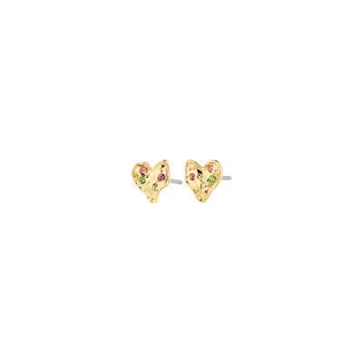 Abbildung von Pilgrim RYAN Heart Ohrringe, Damen, Größe: One Size, Gold plated