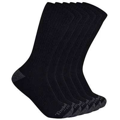 Abbildung von Timberland PRO Herren 6 Pack Performance Crew Length Socks Freizeitsocken, Schwarz, XX Large (6er Pack)