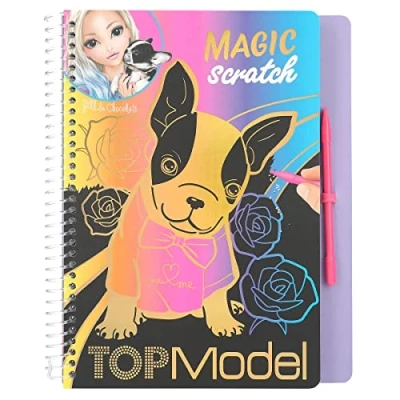 Abbildung von Depesche 12410 TOPModel Magic Scratch Book mit 20 Seiten Kratz Motiven, Büchlein buntem Farbverlauf und Kratzstift