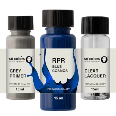 Abbildung von SD COLORS Blue Cosmos RPR Ausbesserungslack, 15 ML, Reparatur Pinsel, Farbcode (Farbe + Grundierung Lack)