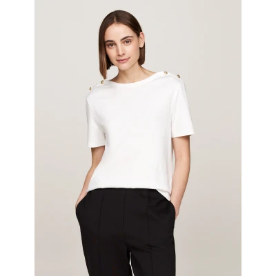 Abbildung von Tommy Hilfiger Tshirt basic, Damen, Größe: XS, Ecru