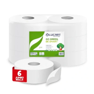 Abbildung von Lucart Professional, Jumbo Öko Toilettenpapierrollen, 2 lagig, Handwaschcreme Reinigungsformel, feuchtigkeitsspendend und geschmeidig machend Blumenduft 5L, 6 stück (1er Pack)