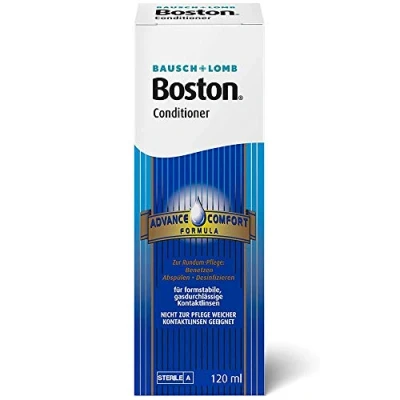 Abbildung von Bausch + Lomb und Boston Conditioner, Kontaktlinsen Aufbewahrungslösung für harte Kontaktlinsen, Einzelflasche , 120ml (1er Pack)