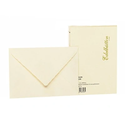 Abbildung von Rössler Papier 2031388803 Briefumschlagpack DIN C6, Seidenfutter, 20 Stück, Edelbütten, gehämmert, ivory