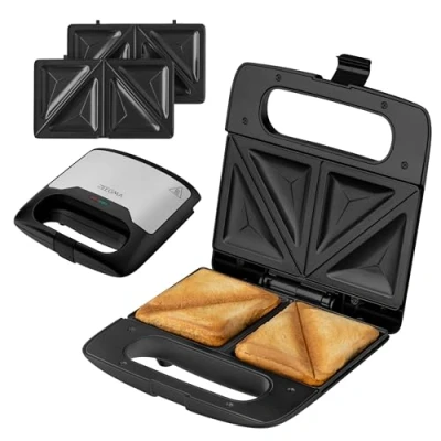 Abbildung von Zeegma Sandwichmaker ROTEE SILVER, 750 W, 750W/Schnelle Erwärmung/leichte Reinigung