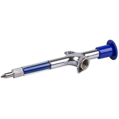Abbildung von M Wave Unisex Erwachsene Grease Gun Fettspritze, Aluminiumkörper, ergonomische Form, handlich, Silber/blau