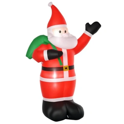 Abbildung von HOMCOM Weihnachtsfigur 2,4 m, mit LED Beleuchtung (Selbstaufblasende Weihnachtsbeleuchtung, 1 St., Aufblasbarer Weihnachtsdeko), für Innen und Außenbereich