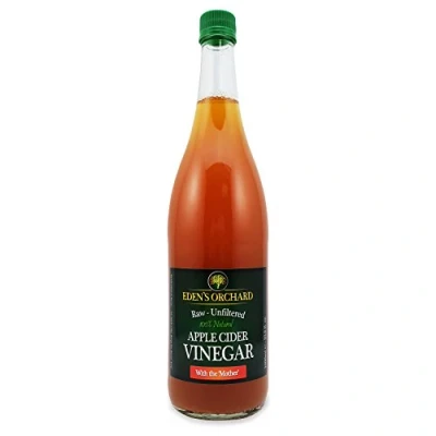 Abbildung von Apfelessig mit der Mutter, roh und ungefiltert, 1 Liter Glasflasche, 1000 ml