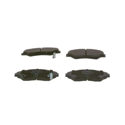 Abbildung von BOSCH 0 986 424 696 Bremsbelagsatz Low Metallic mit akustischer Verschleißwarnung Anti Quietsch Blech KIA: Sportage I, Retona