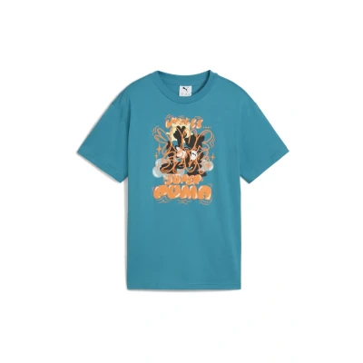 Abbildung von Puma Graphic Super TEE B Tshirt print für Kinder, Größe: 164, Tropical blue