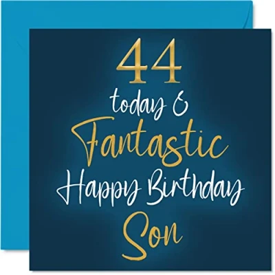 Abbildung von Fantastische Geburtstagskarte zum 44. Geburtstag für den Sohn 44 Today Fantastic Karte von Mama oder Papa Geburtstagsgeschenke 145 mm Geburtstagsgrußkarten Geschenk