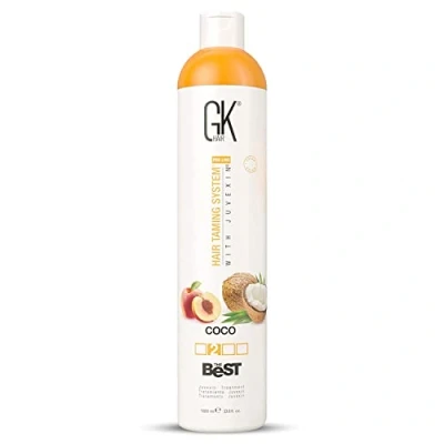 Abbildung von GK HAIR Global Keratin The Best COCO (33.8 Fl Oz/1000ml) Vegane glättende Haarbehandlung Professionelle brasilianische Komplexe Blowout Glättung für seidig glattes &amp; kräuselfreies Haar