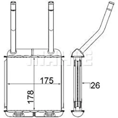 Abbildung von MAHLE ORIGINAL AH 140 000S Wärmetauscher OPEL: Astra F Limousine, Calibra A, CC