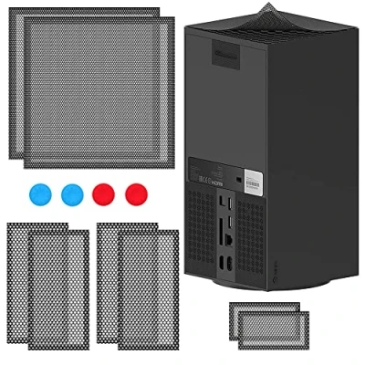 Abbildung von Shunwige Staubfilter für Xbox Series X, Kofferdeckel/Staubentlüftung X Konsole (2 Set) Plus: mit 4 Griffkappen